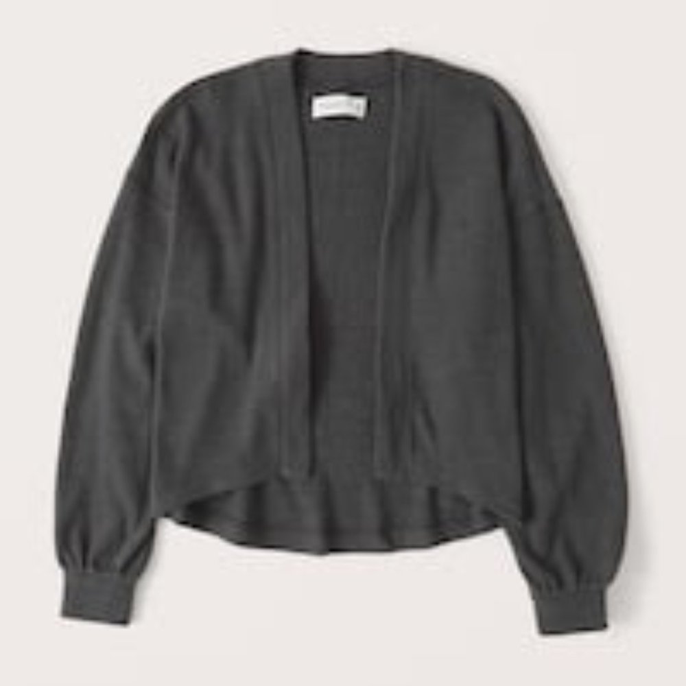 A+F Cozy Cropped Cardigan (Soot)